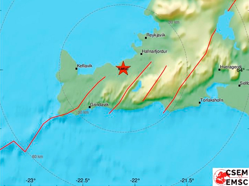 В Исландии снова произошло сильное землетрясение