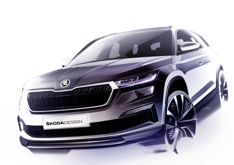 Опубликован новый официальный тизер Skoda Kodiaq 2021
