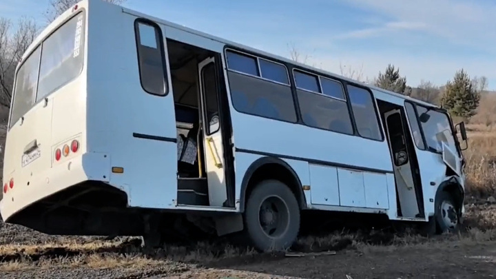 В Красноярском крае автобус слетел с дороги, пострадали четыре человека - Новости на Вести.ru